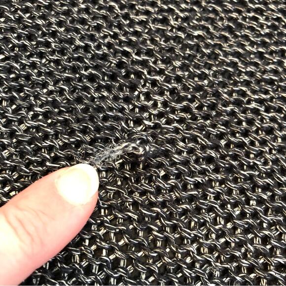 Eileen Fisher charcoal gray metallic open front crochet knit cardigan sweater XL - Picture 11 of 15